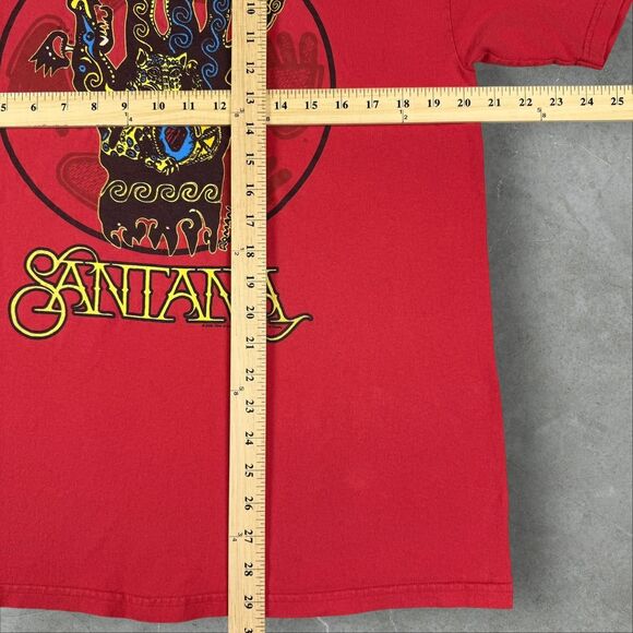 VTG Carlos Santana 2002 Michael Roman River of Colors Hand Y2K Red T-Shirt - L - Picture 4 of 7